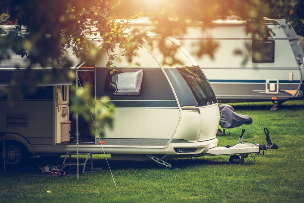 Recreational Vehicle Camping in park