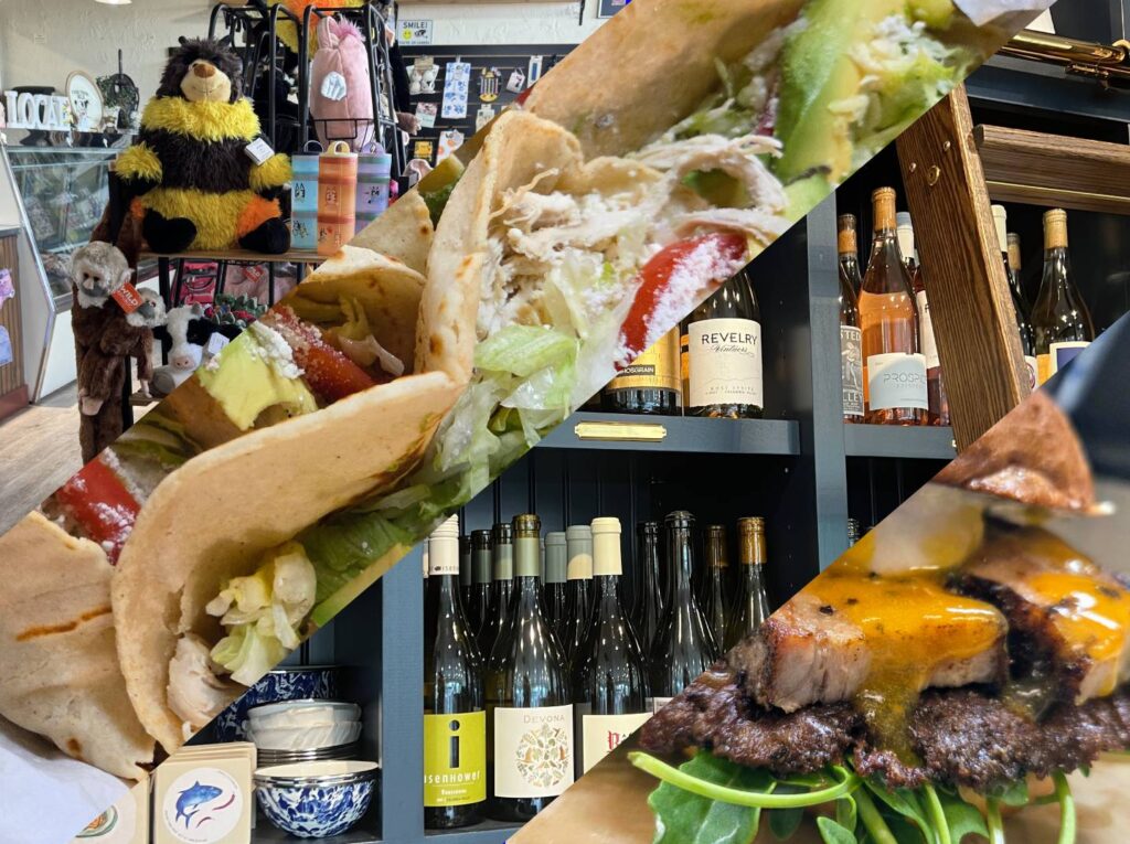 Montage of unexpected places to eat