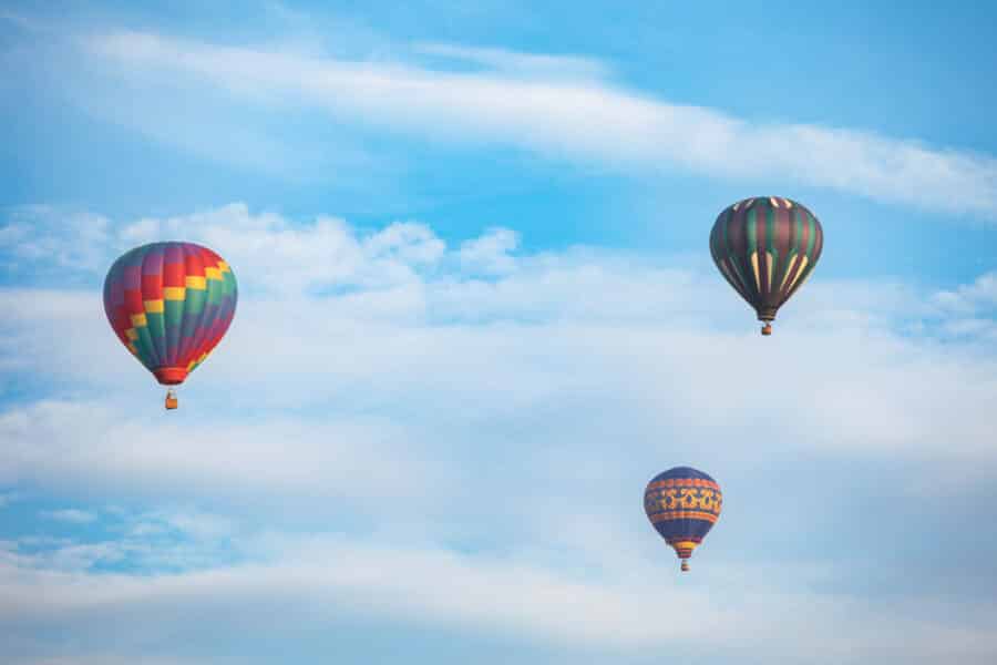 Hot air balloons in the sky
