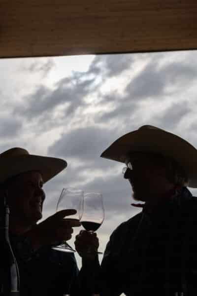 Cowboy hats & wine glasses