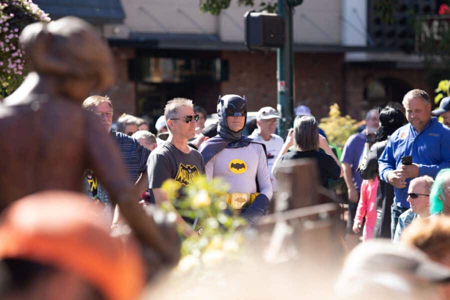 Batman in a crowd in Walla Walla